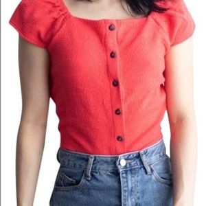 Madewell texture & Thread button front top